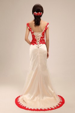 Trumpet/Mermaid V-Neck Long Prom Evening Formal Dresses ED011276