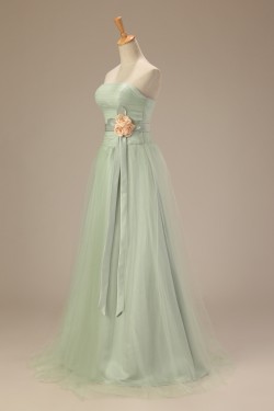 A-Line Strapless Long Prom Evening Formal Dresses ED011282