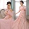 A-Line Beaded Long Pink Chiffon Prom Evening Formal Dresses ED011284