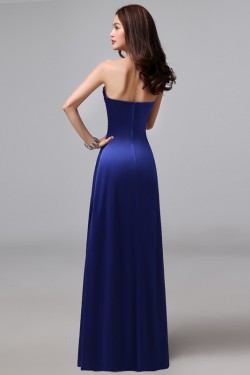 A-Line Sweetheart Beaded Long Blue Prom Evening Formal Dresses ED011287