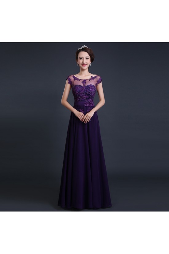 A-Line Beaded Applique Long Purple Chiffon Prom Evening Formal Dresses ED011289 A-Line Beaded Applique Long Purple Chiffon Prom Evening Formal Dresses ED011289