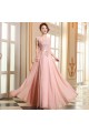 A-Line Beaded Applique Long Pink Chiffon Prom Evening Formal Dresses ED011292 A-Line Beaded Applique Long Pink Chiffon Prom Evening Formal Dresses ED011292