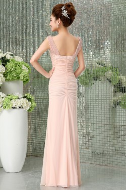 Trumpet/Mermaid Beaded Long Prom Evening Formal Dresses ED011294