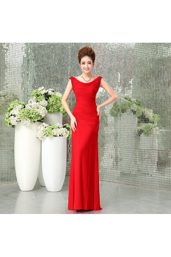 Trumpet/Mermaid Beaded Long Prom Evening Formal Dresses ED011294
