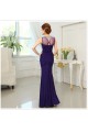 Trumpet/Mermaid Beaded Long Purple Prom Evening Formal Dresses ED011296