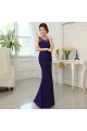 Trumpet/Mermaid Beaded Long Purple Prom Evening Formal Dresses ED011296