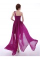 High Low One-Shoulder Short Purple Chiffon Prom Evening Formal Dresses ED011298