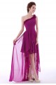 High Low One-Shoulder Short Purple Chiffon Prom Evening Formal Dresses ED011298