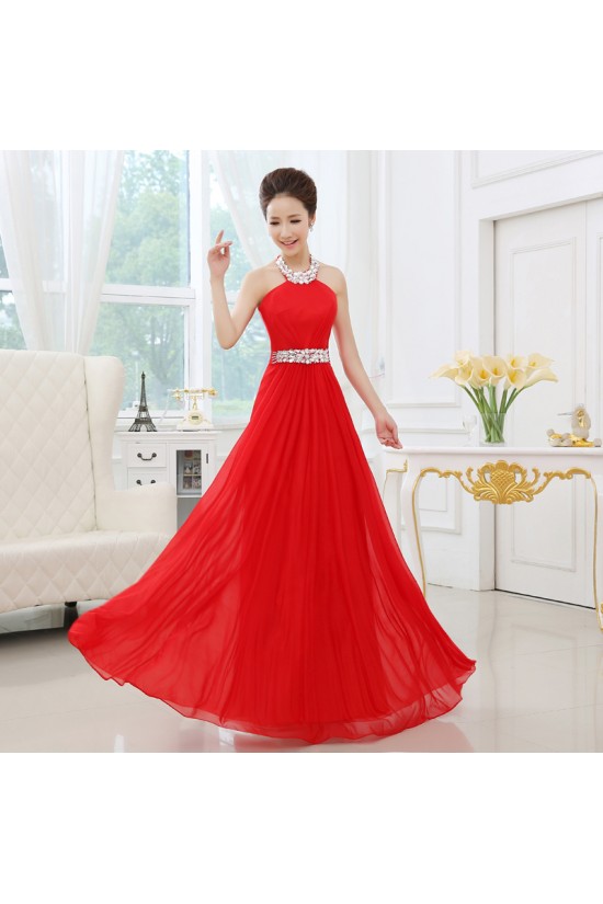 A-Line Halter Beaded Long Red Chiffon Prom Evening Formal Dresses ED011301 A-Line Halter Beaded Long Red Chiffon Prom Evening Formal Dresses ED011301