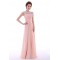 A-Line Beaded Long Pink Chiffon Prom Evening Formal Dresses ED011302