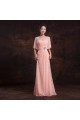 Elegant Long Pink Lace Beaded Prom Evening Formal Dresses ED011303