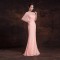 Elegant Long Pink Lace Beaded Prom Evening Formal Dresses ED011303