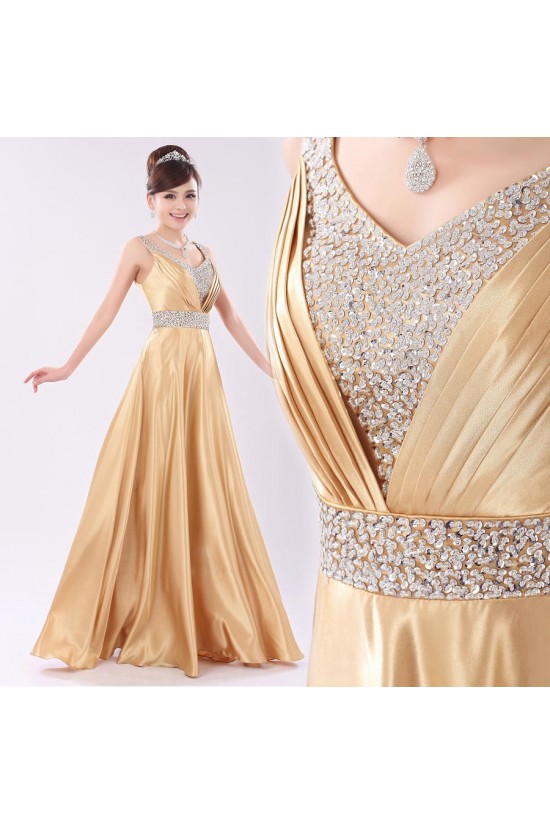 A-Line Beaded Long Prom Evening Formal Dresses ED011304 A-Line Beaded Long Prom Evening Formal Dresses ED011304