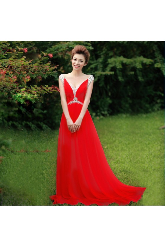 A-Line Beaded Long Pink Chiffon Prom Evening Formal Dresses ED011305 A-Line Beaded Long Pink Chiffon Prom Evening Formal Dresses ED011305