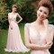 A-Line Beaded Long Pink Chiffon Prom Evening Formal Dresses ED011305
