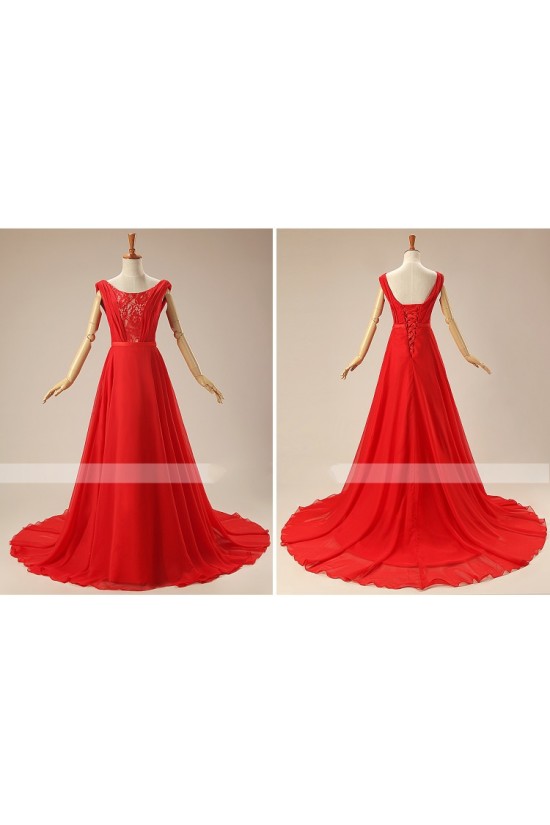 A-Line Long Red Lace and Chiffon Prom Evening Formal Dresses ED011310 A-Line Long Red Lace and Chiffon Prom Evening Formal Dresses ED011310