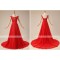 A-Line Long Red Lace and Chiffon Prom Evening Formal Dresses ED011310