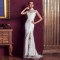 Trumpet/Mermaid High-Neck Beaded Long White Applique Prom Evening Wedding Dresses ED011312