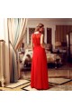 A-Line Jewel Beaded Long Red Lace and Chiffon Prom Evening Formal Dresses ED011314