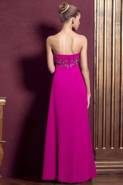 Empire Strapless Beaded Long Chiffon Prom Evening Maternity Evening Dresses ED011317