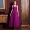A-Line Beaded Long Purple Chiffon Prom Evening Formal Dresses ED011319