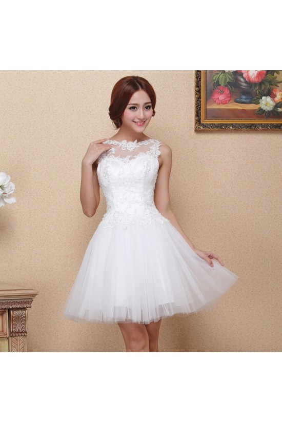 A-Line Bateau Short White Prom Evening Formal Dresses ED011320 A-Line Bateau Short White Prom Evening Formal Dresses ED011320