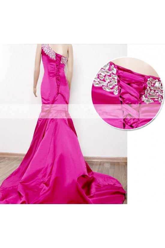 Trumpet/Mermaid One-Shoulder Beaded Long Prom Evening Formal Dresses ED011324 Trumpet/Mermaid One-Shoulder Beaded Long Prom Evening Formal Dresses ED011324