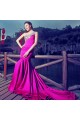 Trumpet/Mermaid One-Shoulder Beaded Long Prom Evening Formal Dresses ED011324