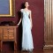 Sheath/Column One-Shoulder Beaded Long Chiffon Prom Evening Formal Dresses ED011326
