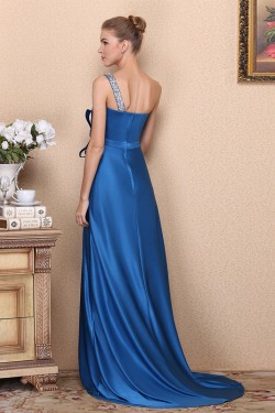 A-Line One-Shoulder Beaded Long Prom Evening Formal Dresses ED011330