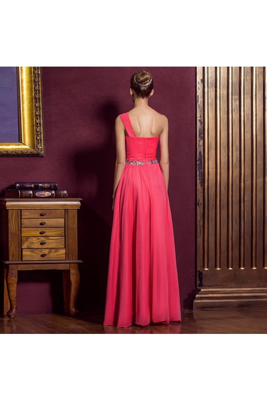 A-Line One-Shoulder Beaded Long Prom Evening Formal Dresses ED011335 A-Line One-Shoulder Beaded Long Prom Evening Formal Dresses ED011335