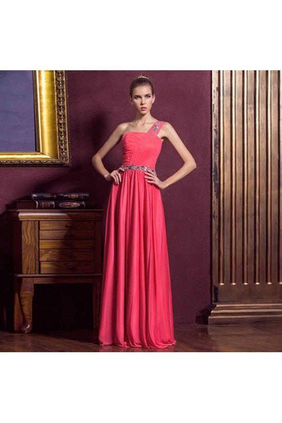 A-Line One-Shoulder Beaded Long Prom Evening Formal Dresses ED011335 A-Line One-Shoulder Beaded Long Prom Evening Formal Dresses ED011335