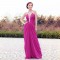 Sheath/Column Halter Beaded Long Chiffon Prom Evening Formal Dresses ED011337
