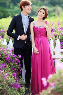 A-Line Beaded Long Chiffon Prom Evening Formal Dresses ED011341