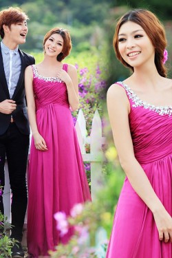 A-Line Beaded Long Chiffon Prom Evening Formal Dresses ED011341