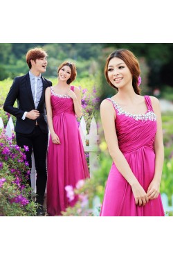 A-Line Beaded Long Chiffon Prom Evening Formal Dresses ED011341