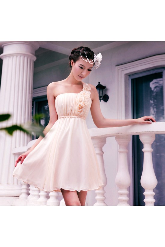 A-Line One-Shoulder Short Chiffon Prom Evening Formal Dresses ED011347 A-Line One-Shoulder Short Chiffon Prom Evening Formal Dresses ED011347