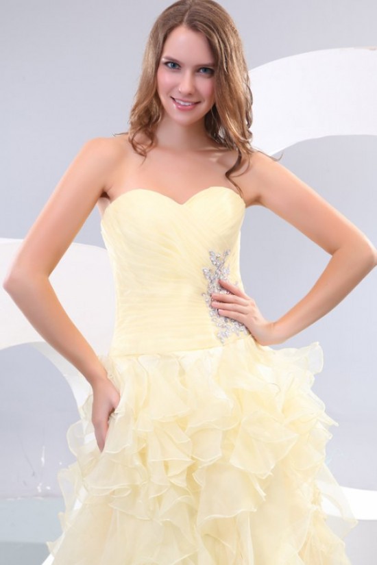 Ball Gown Spaghetti Strap Beaded Yellow Prom Evening Formal Party Dresses ED010135 Ball Gown Spaghetti Strap Beaded Yellow Prom Evening Formal Party Dresses ED010135
