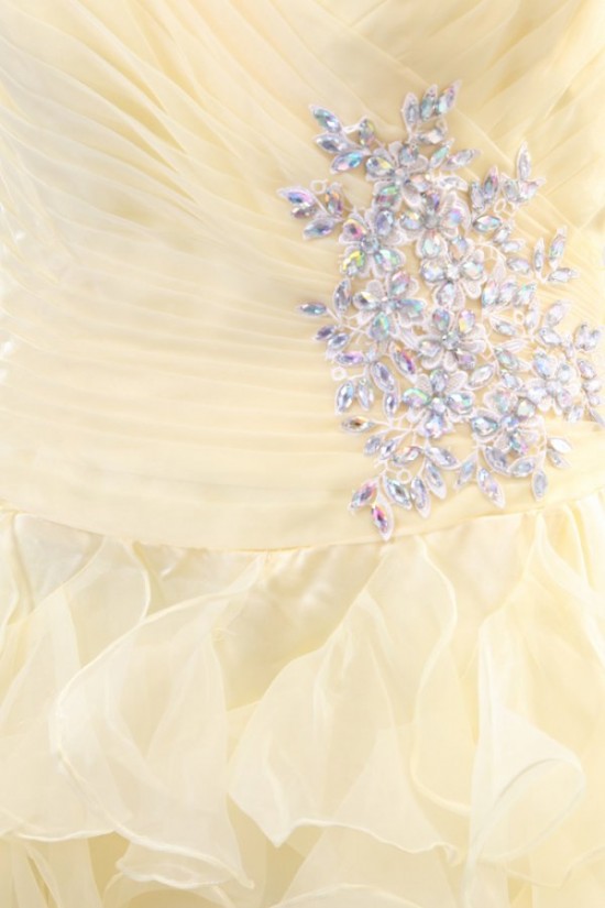 Ball Gown Spaghetti Strap Beaded Yellow Prom Evening Formal Party Dresses ED010135 Ball Gown Spaghetti Strap Beaded Yellow Prom Evening Formal Party Dresses ED010135
