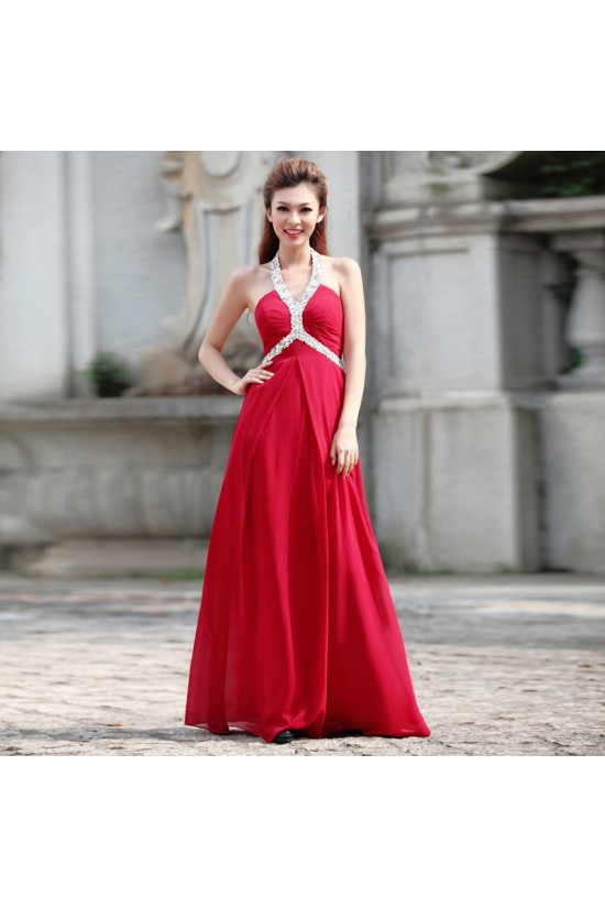 A-Line Halter Beaded Long Chiffon Prom Evening Formal Dresses ED011350 A-Line Halter Beaded Long Chiffon Prom Evening Formal Dresses ED011350