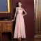 A-Line Beaded Long Pink Chiffon Prom Evening Formal Dresses ED011354