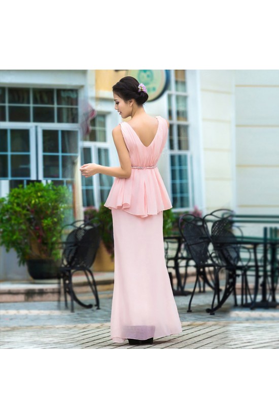 Affordable V-Neck Long Pink Beaded Chiffon Prom Evening Formal Dresses ED011355 Affordable V-Neck Long Pink Beaded Chiffon Prom Evening Formal Dresses ED011355