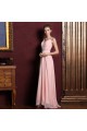 A-Line V-Neck Beaded Long Pink Chiffon Prom Evening Formal Dresses ED011357 A-Line V-Neck Beaded Long Pink Chiffon Prom Evening Formal Dresses ED011357