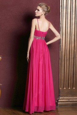Empire Spaghetti Strap Beaded Long Chiffon Prom Evening Maternity Evening Dresses ED011364