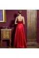 A-Line Spaghetti Strap Beaded Long Red Prom Evening Maternity Evening Dresses ED011365
