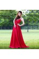 A-Line Spaghetti Strap Beaded Long Red Prom Evening Maternity Evening Dresses ED011365