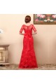 Trumpet/Mermaid Half Sleeve Long Red Prom Evening Formal Dresses ED011369