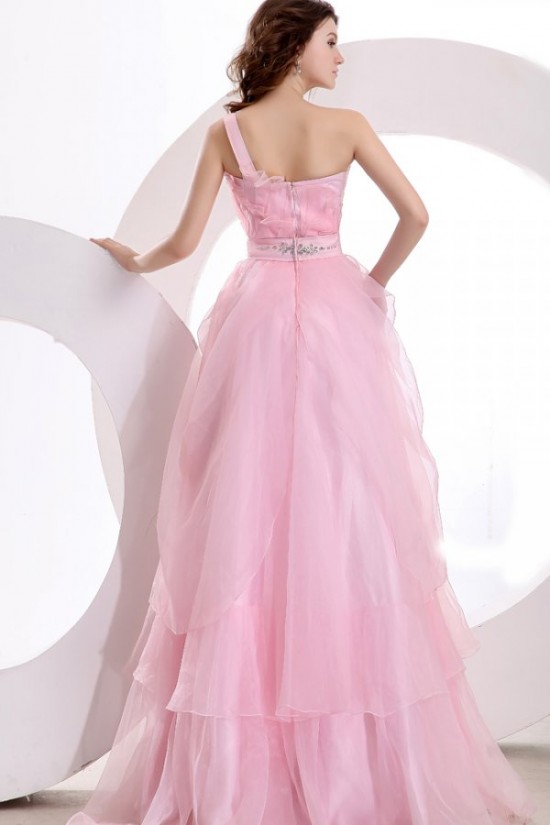 Long Pink One-Shoulder Prom Evening Formal Party Dresses ED010137 Long Pink One-Shoulder Prom Evening Formal Party Dresses ED010137