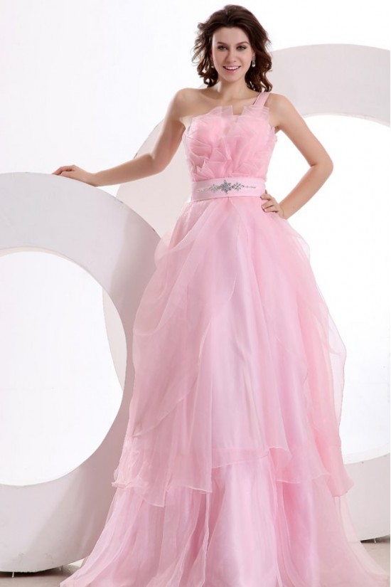 Long Pink One-Shoulder Prom Evening Formal Party Dresses ED010137 Long Pink One-Shoulder Prom Evening Formal Party Dresses ED010137