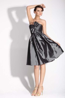 A-Line Sweetheart Short Black Taffeta Prom Evening Bridesmaid Dresses ED011383